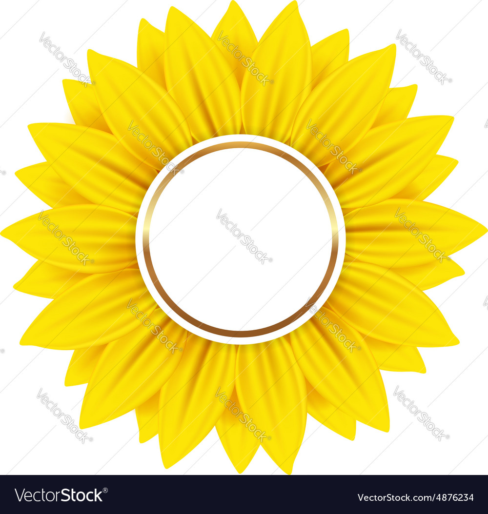 Round banner with yellow sunflower