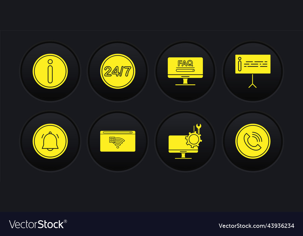Set button chat notification information Vector Image Set button chat notification information