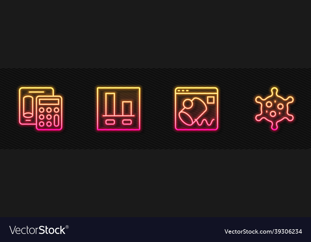 Set line data visualisation calculator graph Vector Image Set line data visualisation calculator graph