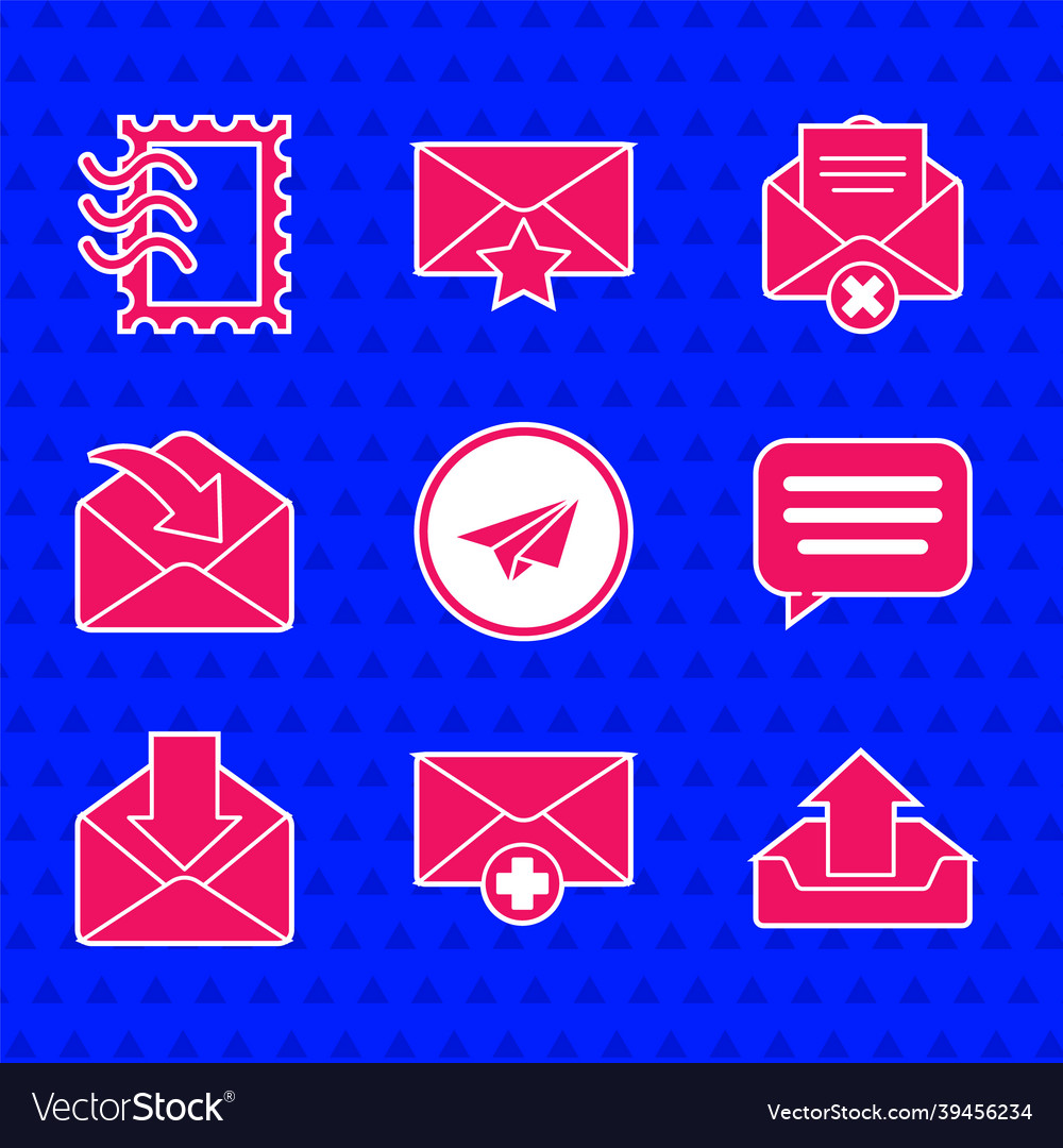 Set paper plane received message concept upload Vector Image Set paper plane received message concept upload