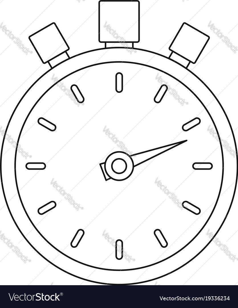 Stop Stopwatch Icon Outline Style Royalty Free Vector Image