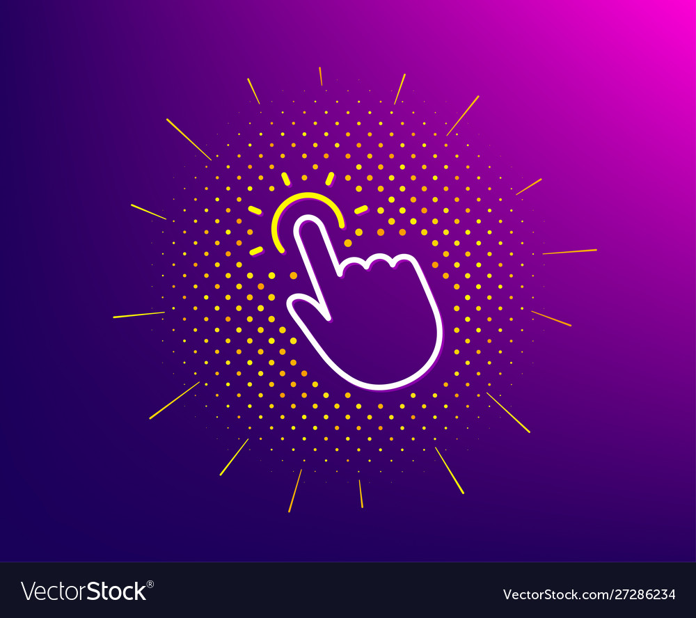 Touchpoint line icon click here sign