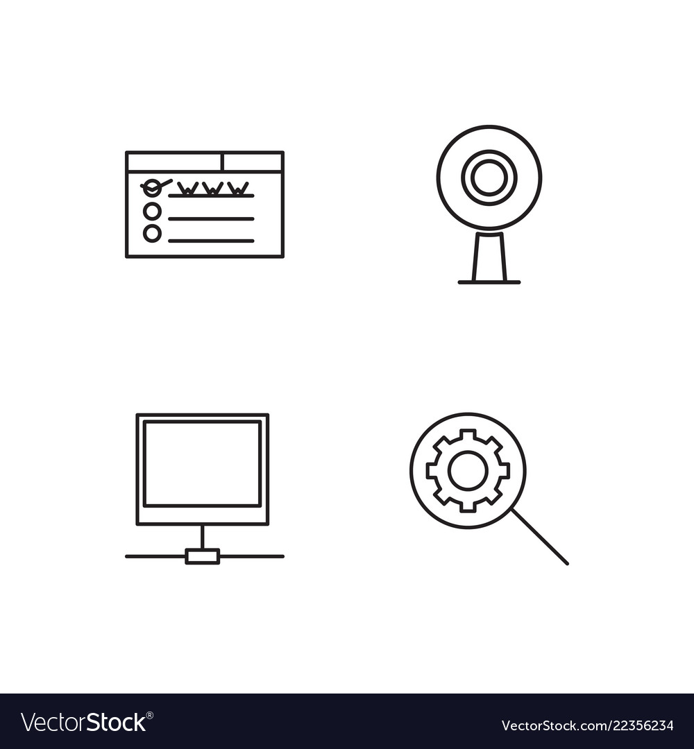 Web simple outlined icons set
