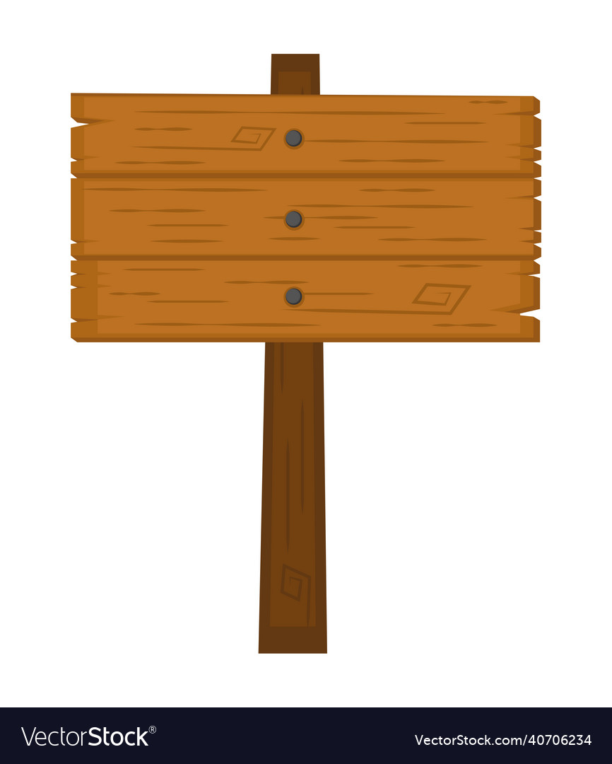 Wooden rustic sign Royalty Free Vector Image - VectorStock