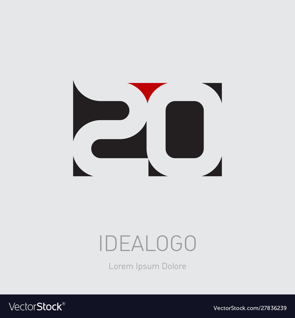 20 - design element or icon with numbers 2 and 0 vector image 20 - design element or icon with numbers 2 and 0