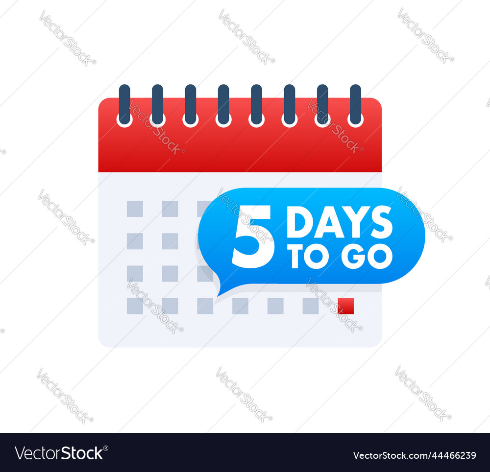 5 days to go countdown timer clock icon time
