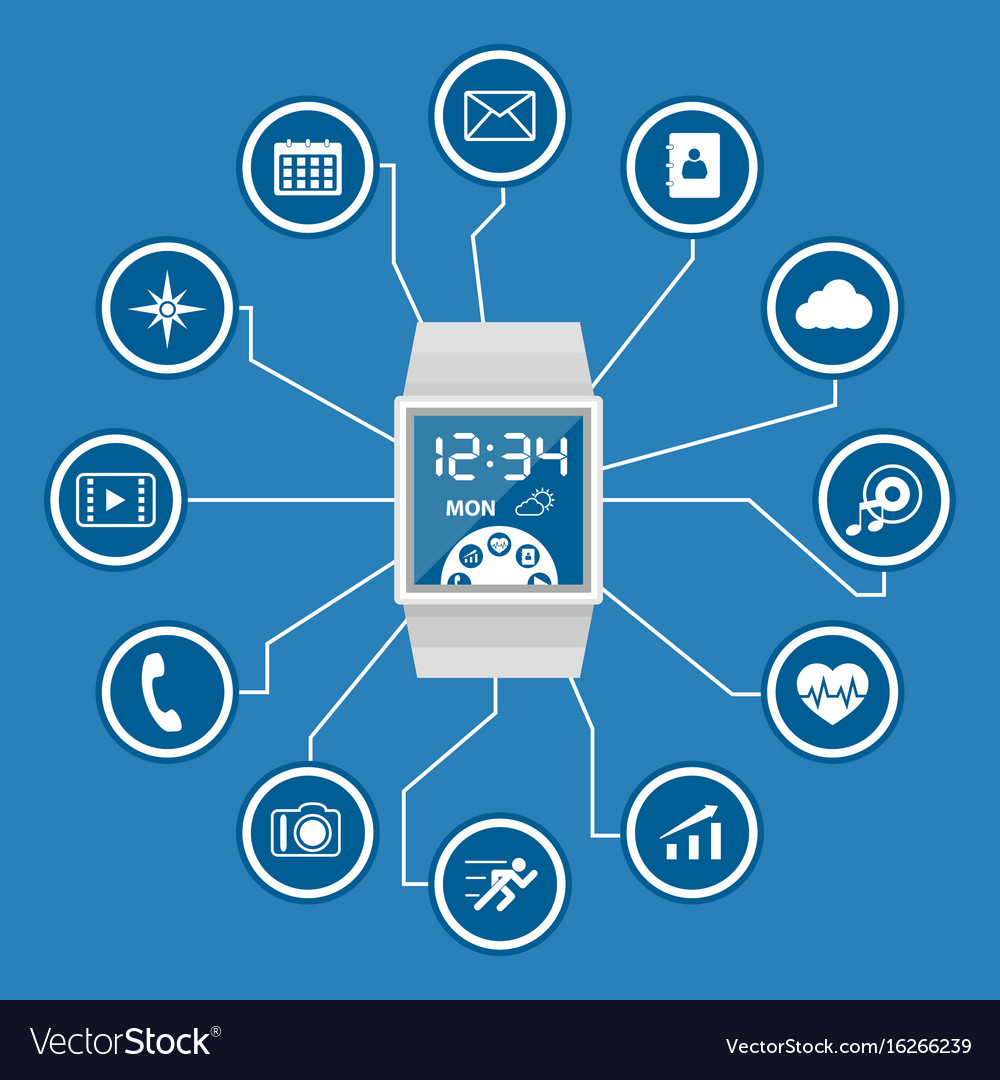 Big data icons set cloud computing