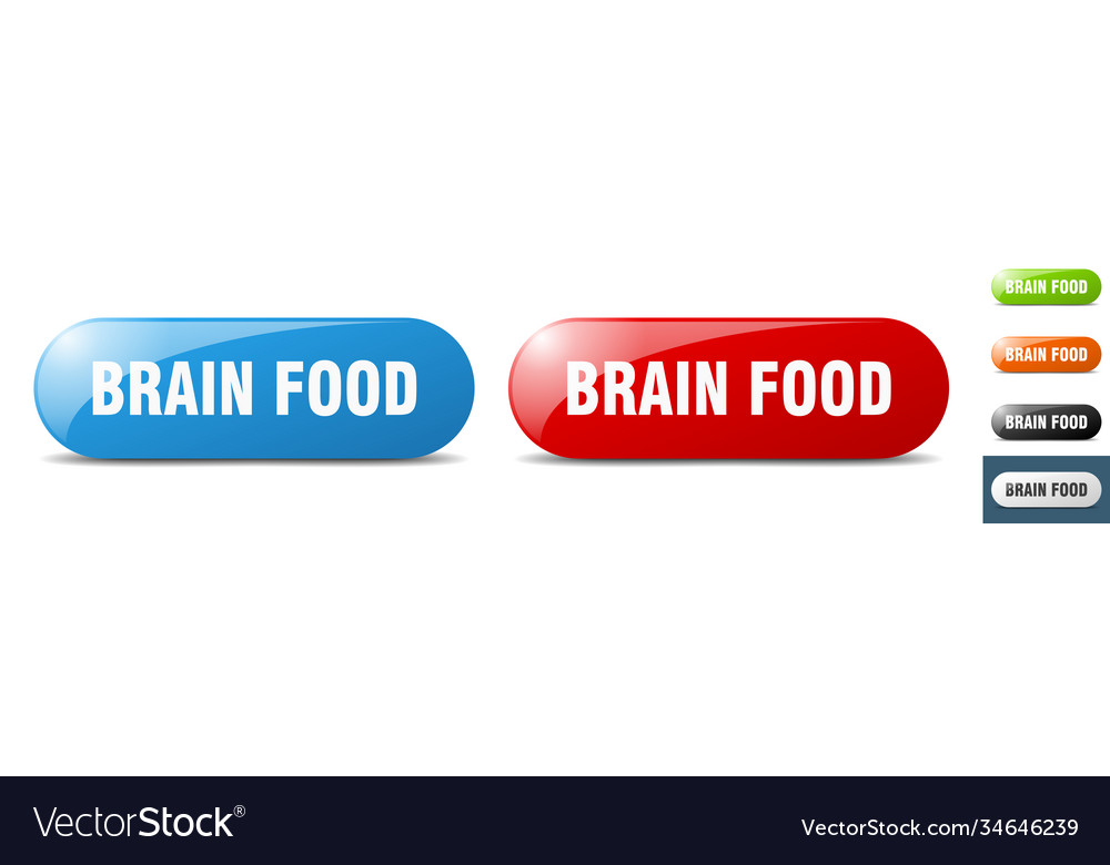 Brain food button key sign push set