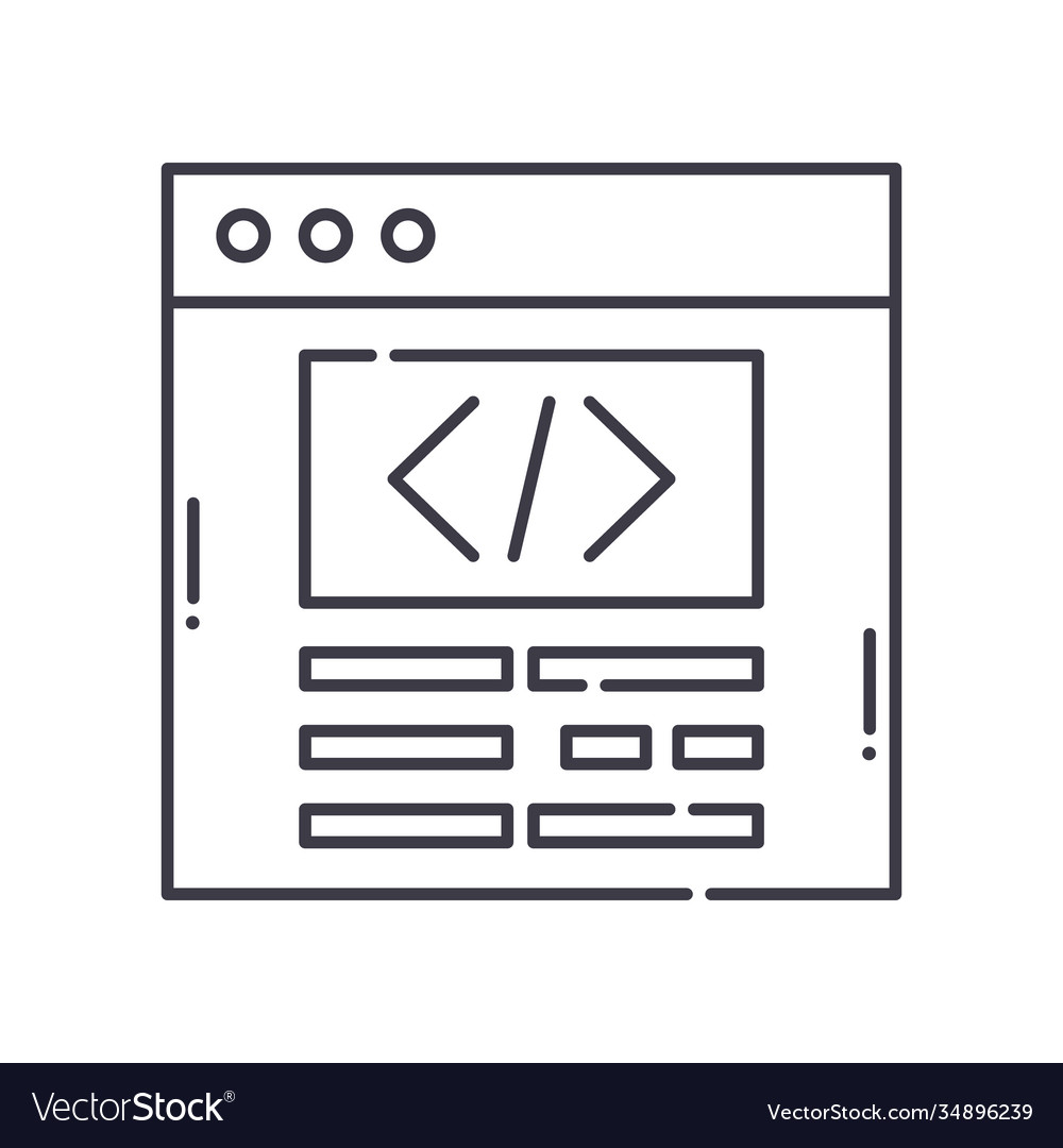 Code icon linear isolated thin line vector image Code icon linear isolated thin line