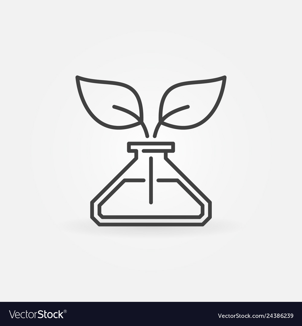 Conical Flask with Leaf Icon