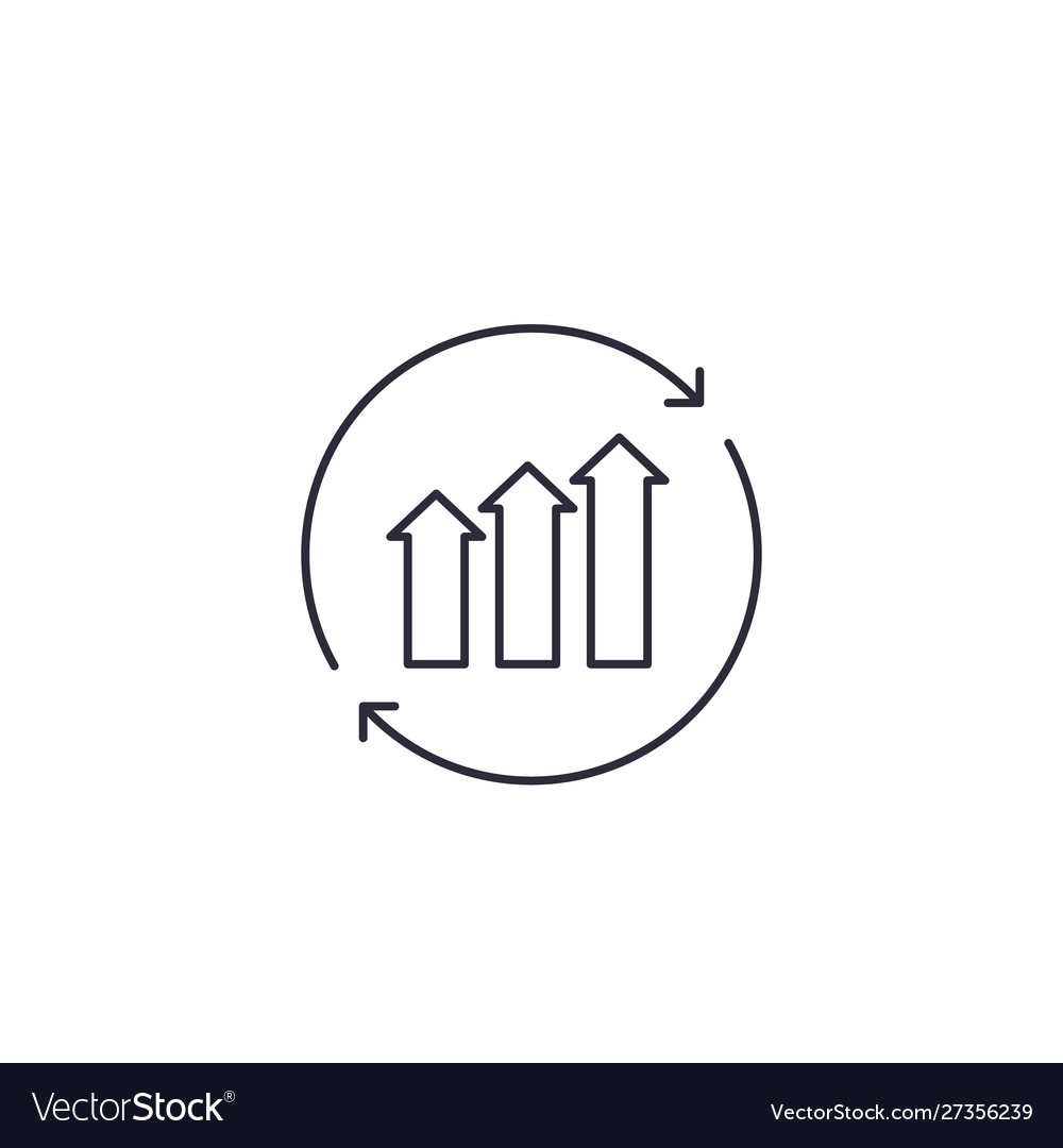 Continuous growth line icon Royalty Free Vector Image