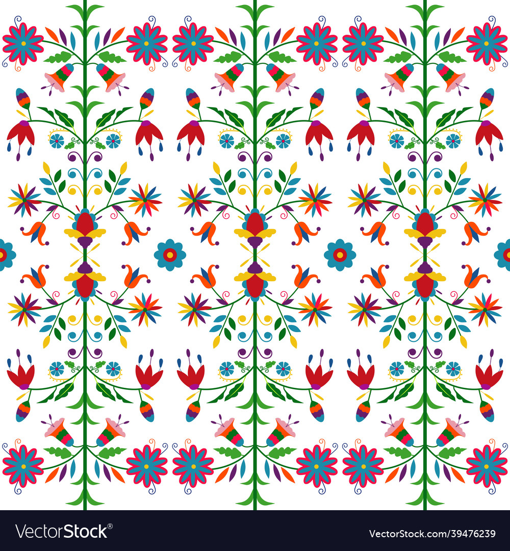 Ethnic floral compositionmexican traditional otomi