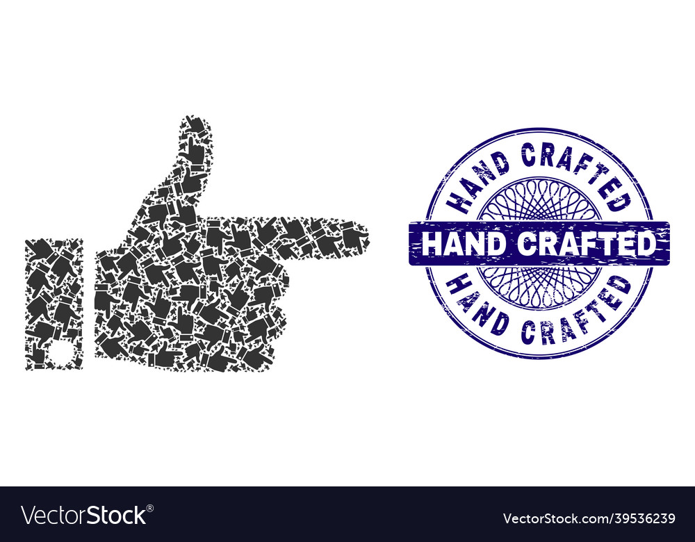 Hand pointer right fractal mosaic