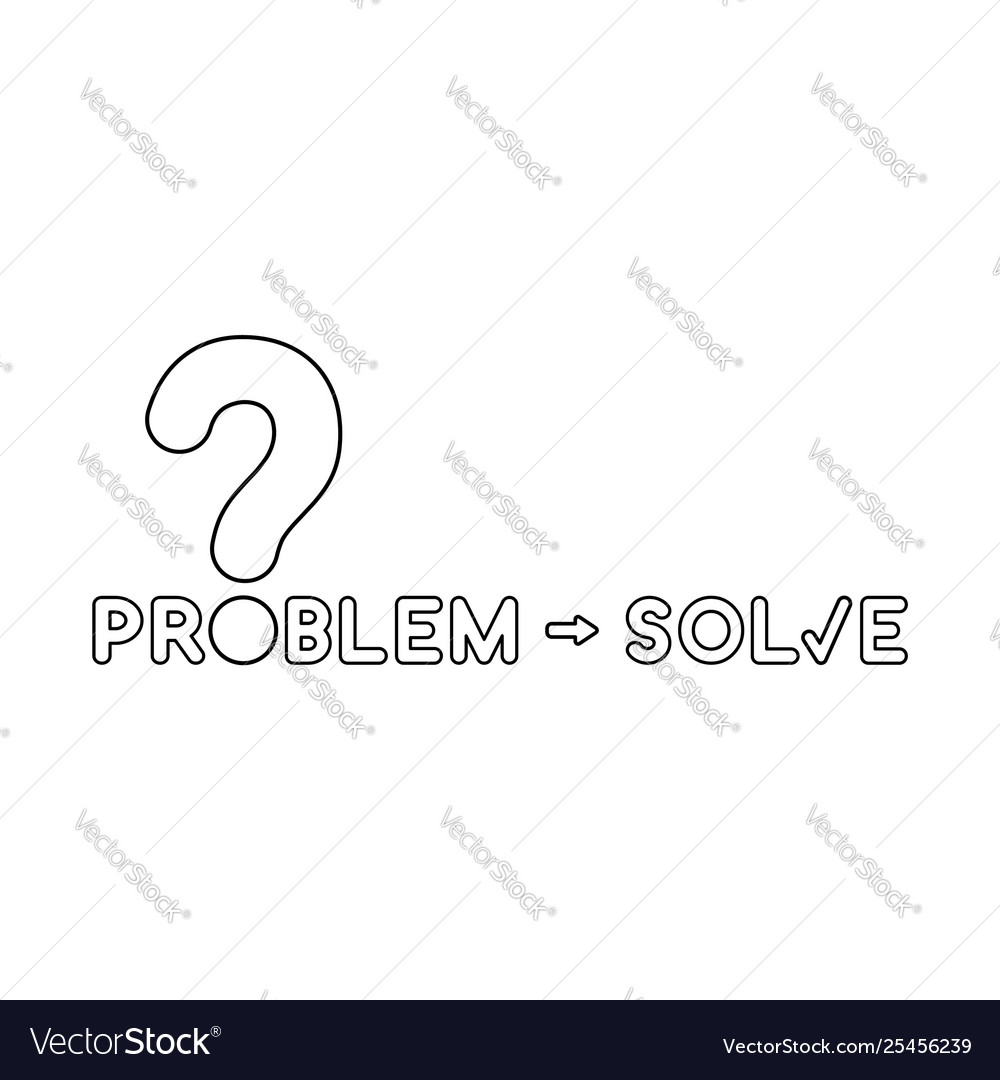 Icon concept problem word with question mark vector image Icon concept problem word with question mark
