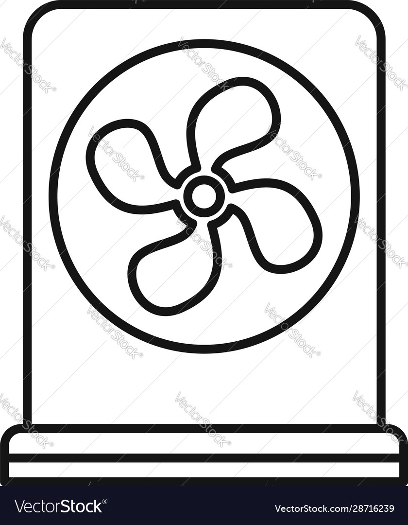 Industrial fan icon outline style Royalty Free Vector Image