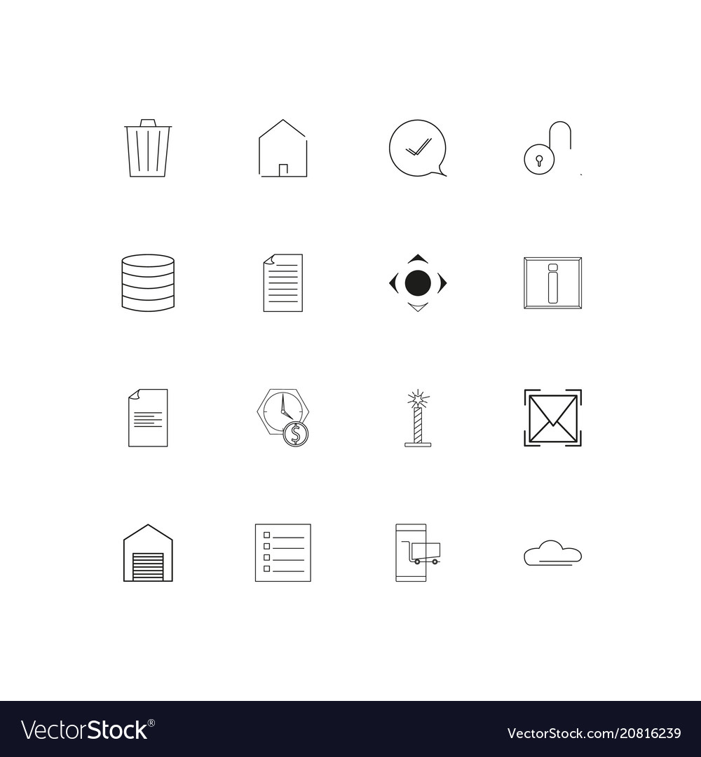 Interface linear thin icons set outlined simple