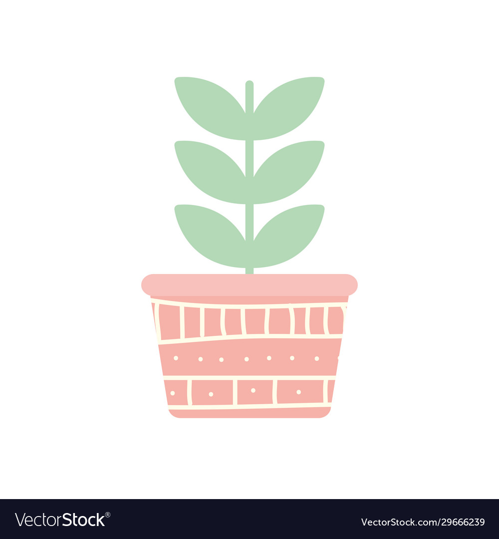 Isolated plant inside pot block gradient style