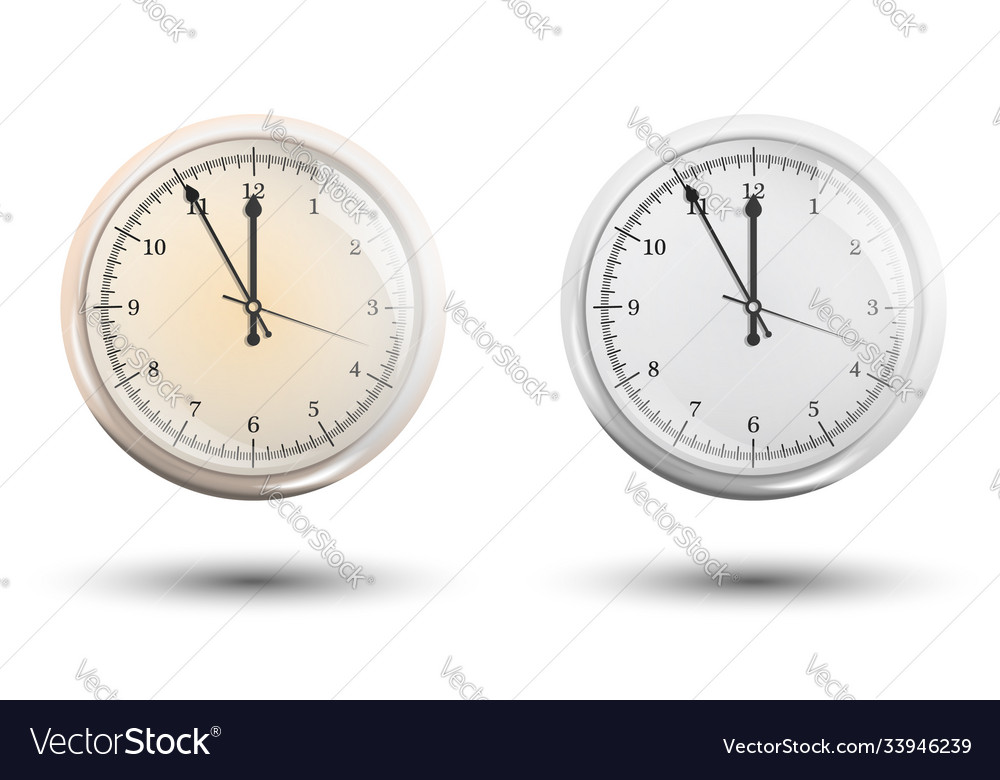 Mechanical wall clock with a round dial measuring