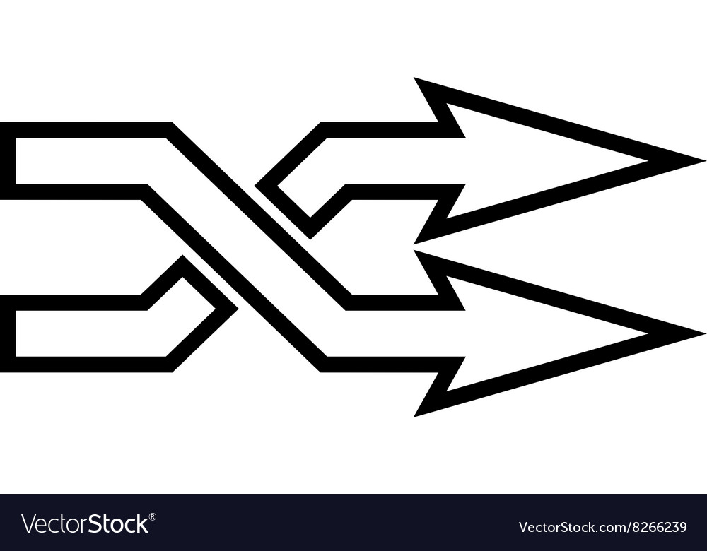 Mix arrows horizontal stroke icon