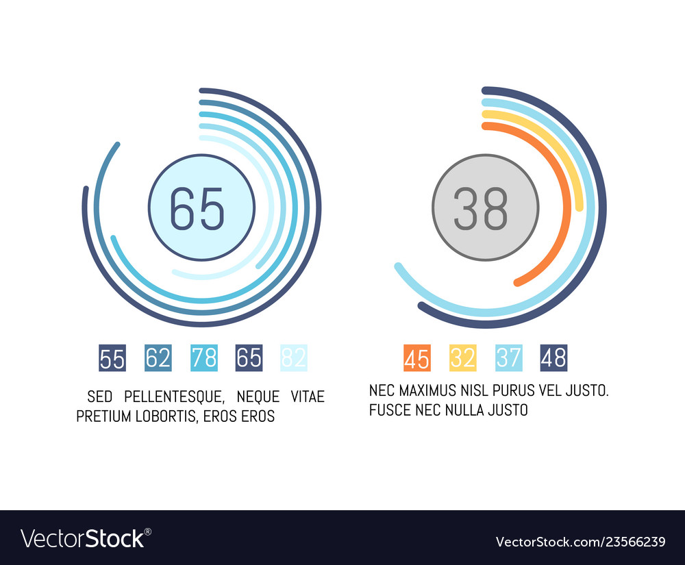 Pie diagram with data numbers and figures info vector image Pie diagram with data numbers and figures info