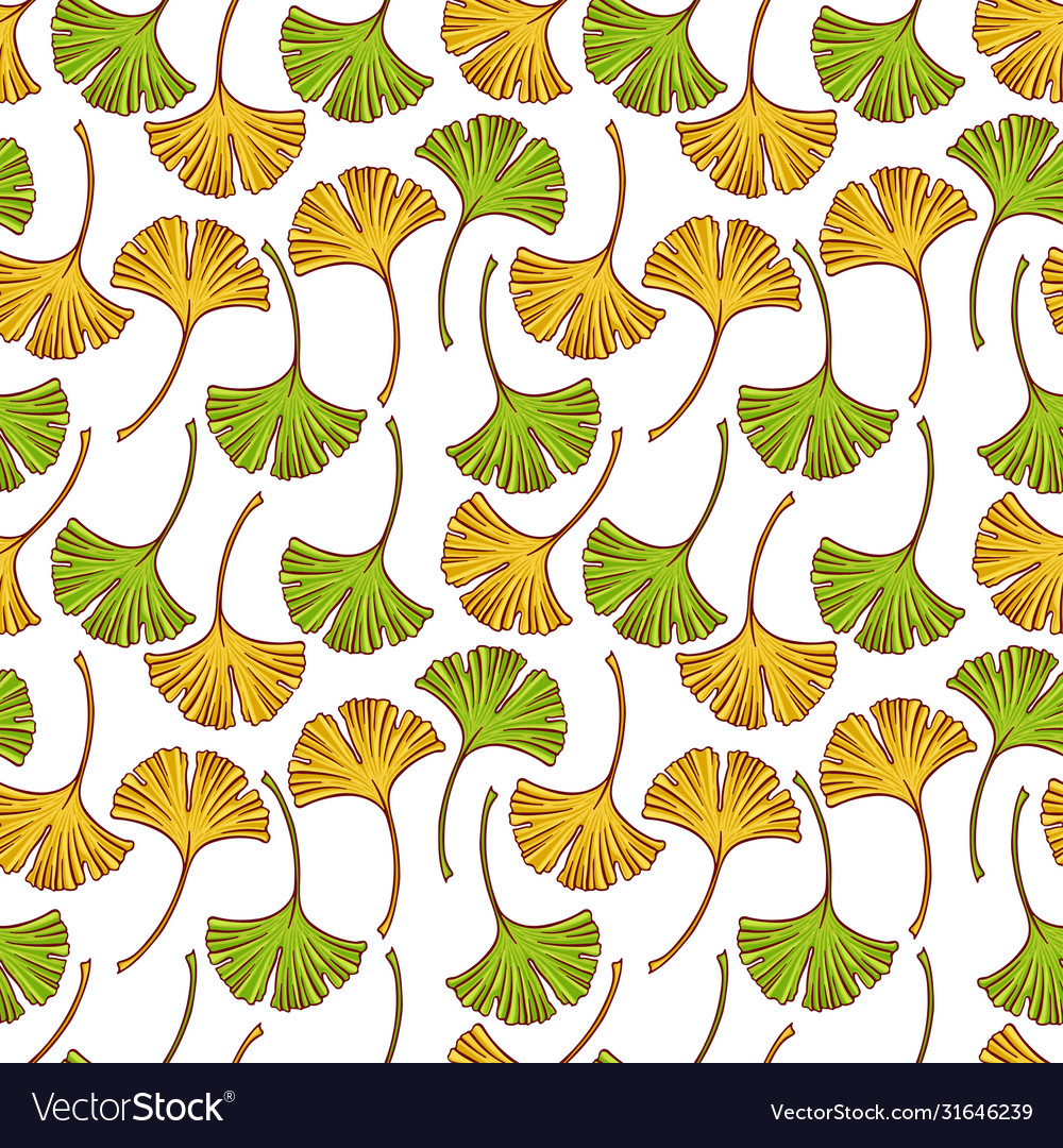 Seamless ginkgo leaves Royalty Free Vector Image