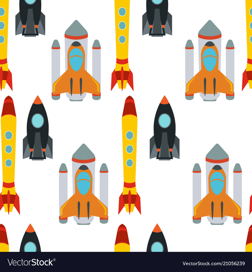 Seamless pattern with space rocket Vector Image Seamless pattern with space rocket