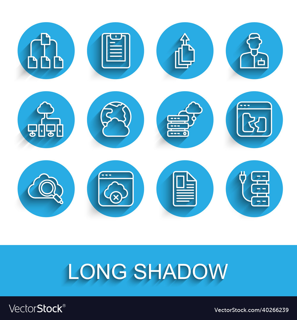 Set line search cloud computing failed access Vector Image Set line search cloud computing failed access