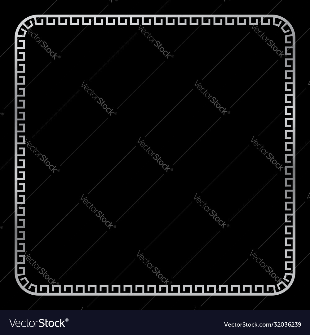 Simple silver square frame for certificate