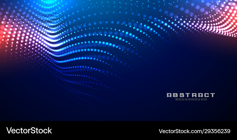 Technology glowing wave mesh particles background Vector Image