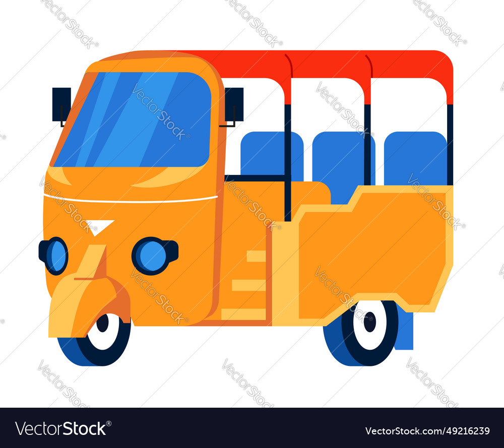 Tuk-tuk transport - modern flat design style Vector Image