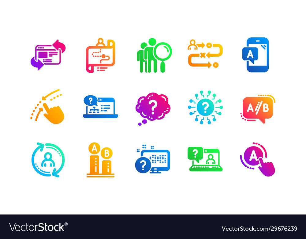 Ux icons ab testing journey path map