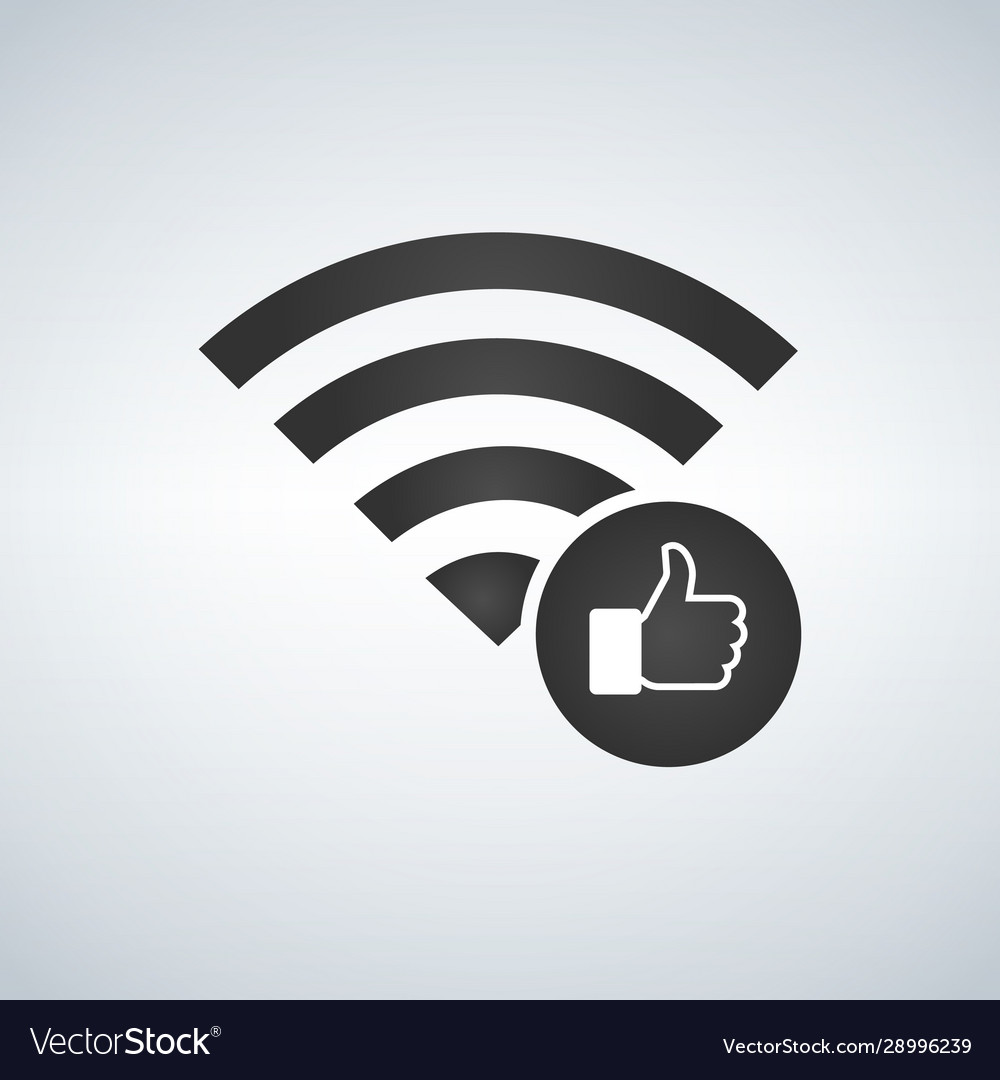 Wifi connection signal icon with hand or like