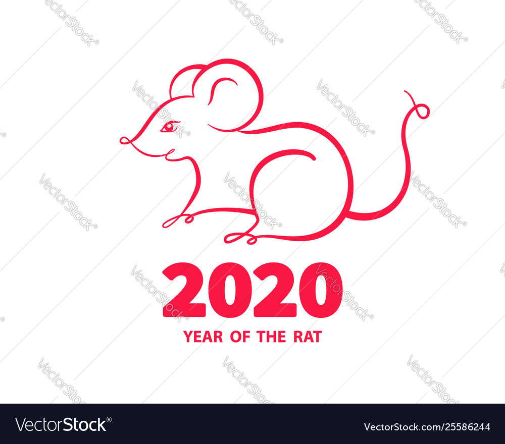 2020 year rat vector image 2020 year rat
