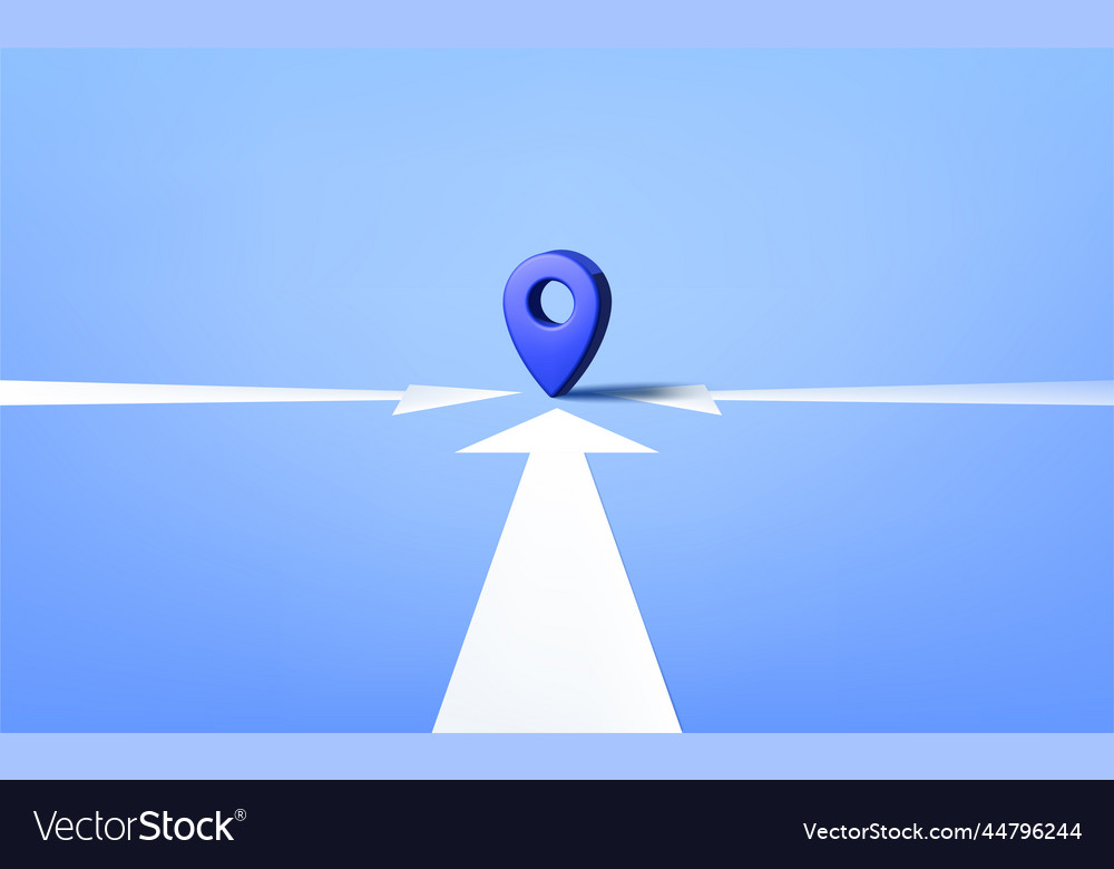 3d pointer on a blue background location vector image 3d pointer on a blue background location