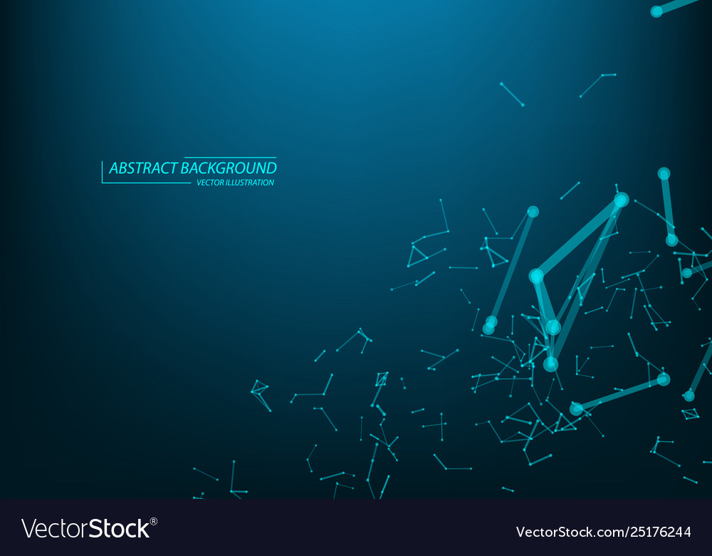 Background with abstract particles connecting vector image Background with abstract particles connecting