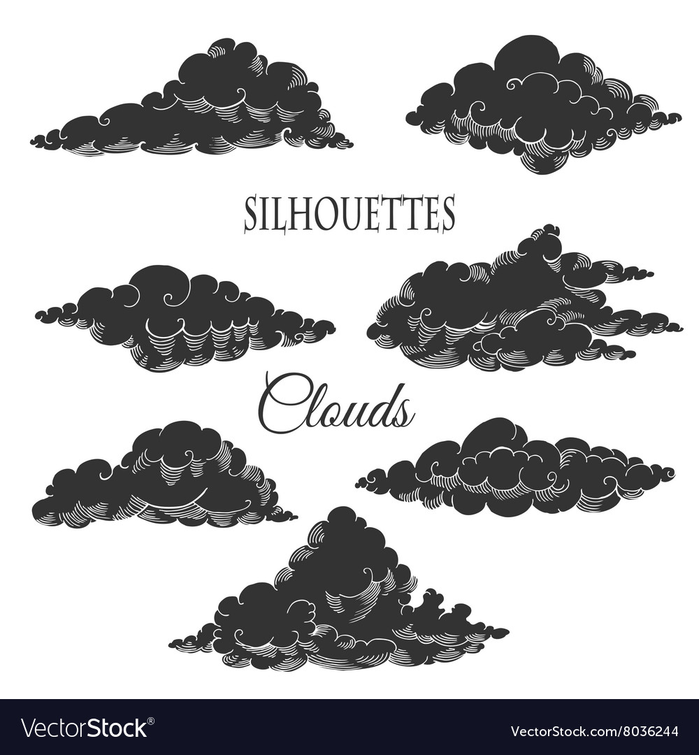 Background with clouds sketches
