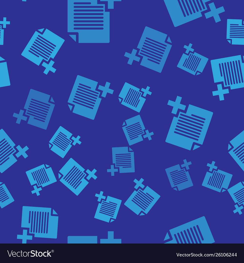 Blue add new file icon isolated seamless pattern