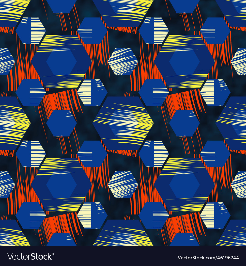 Broken hexagons pattern vector image Broken hexagons pattern