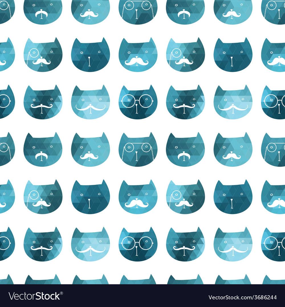 Cats seamless pattern triangle abstract ca