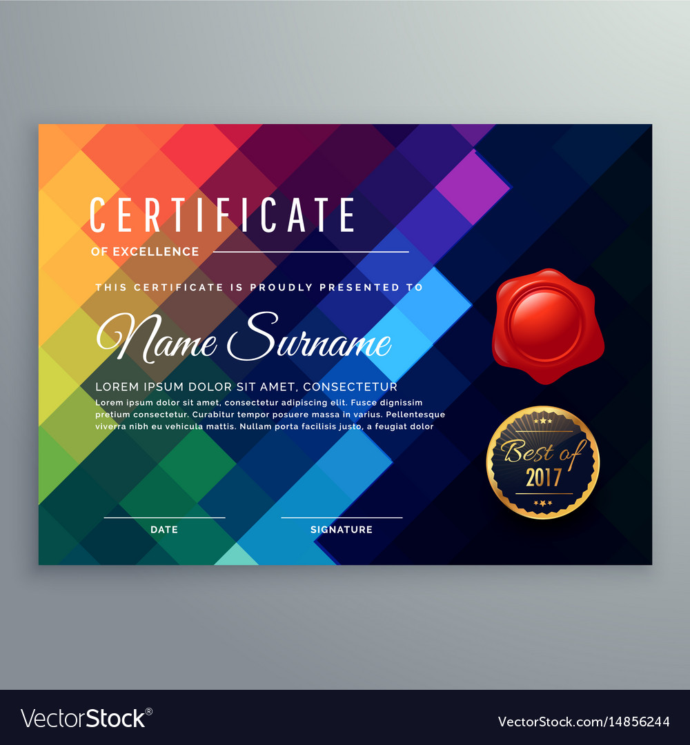 Colorful Mosaic Certificate Template