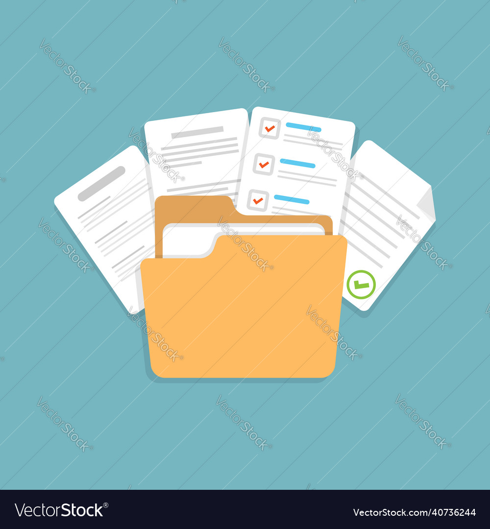Contract document icon in flat style report vector image Contract document icon in flat style report
