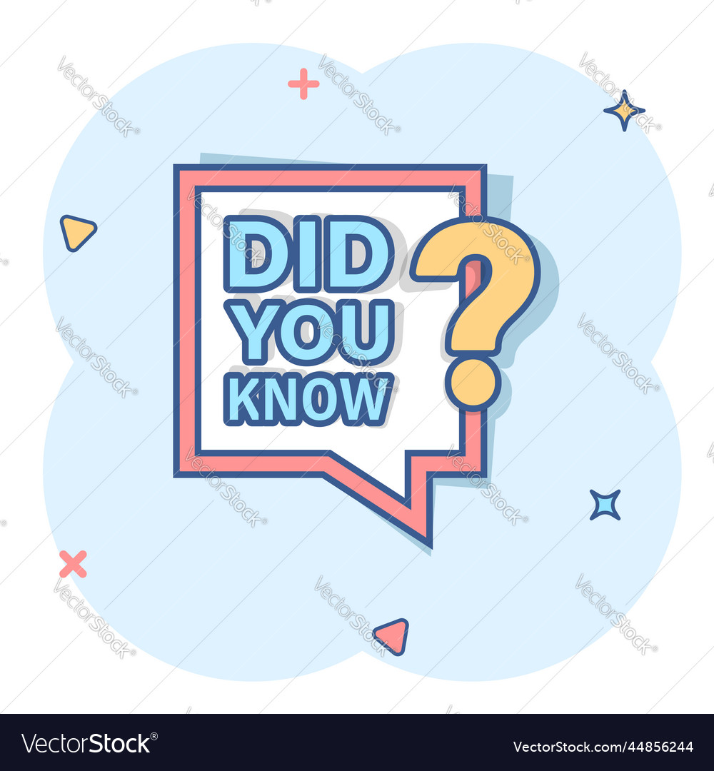 Did you know icon in comic style banner Vector Image Did you know icon in comic style banner