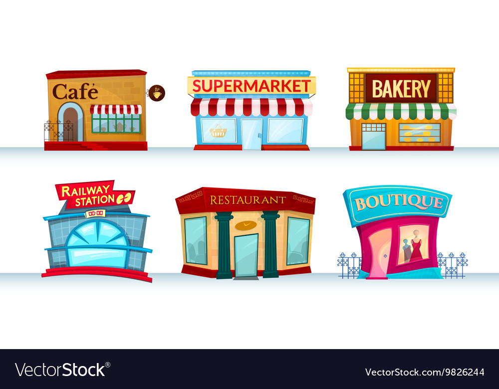 Different city facilities Royalty Free Vector Image