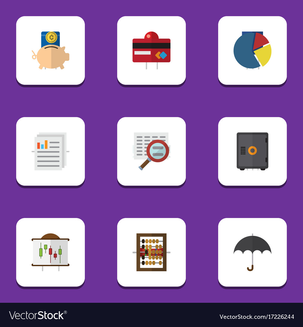 Flat icon incoming set of scan graph counter