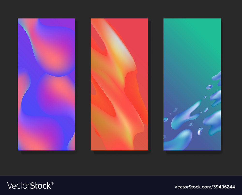 Fluid gradient background templates vector image Fluid gradient background templates