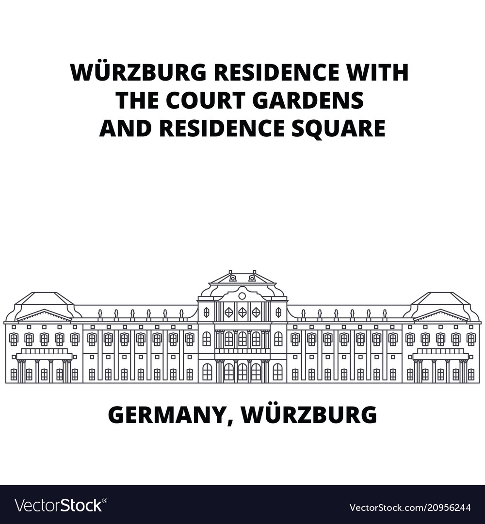 Germany wurzburg residence line icon concept