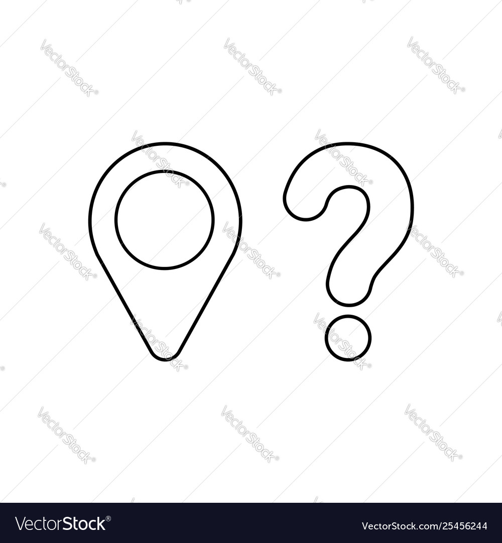 Icon concept map pointer with question mark vector image Icon concept map pointer with question mark