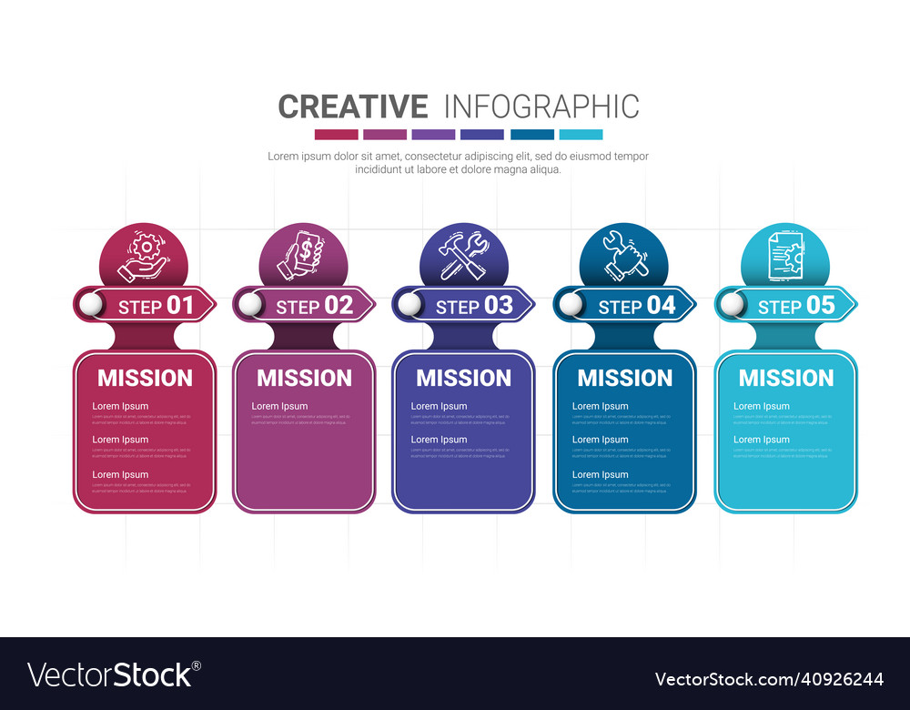 Infographic design template with numbers 5 option Vector Image Infographic design template with numbers 5 option