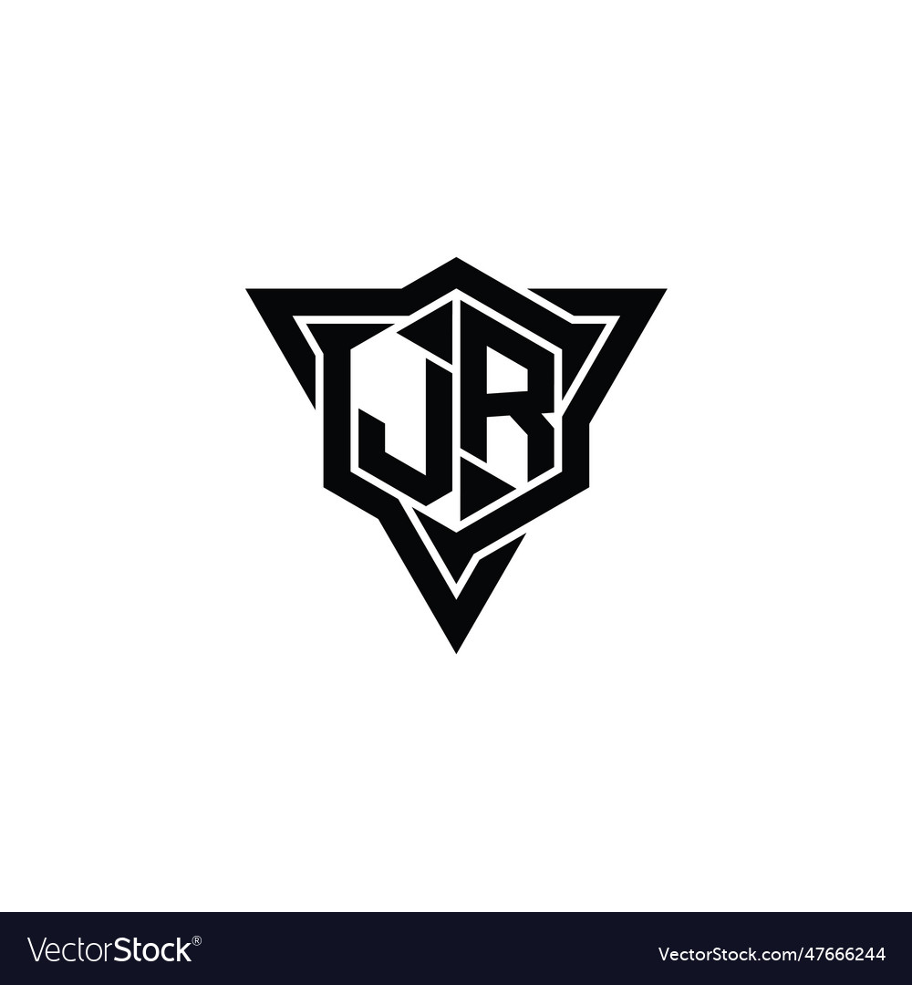 Jr logo monogram hexagon shape with triangle