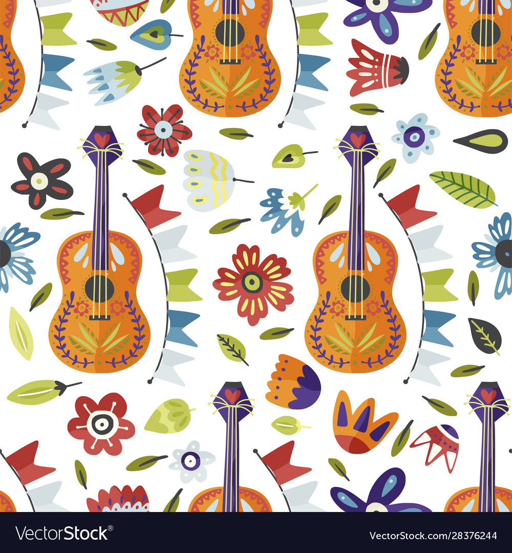 Mexican Floral Guitar Pattern